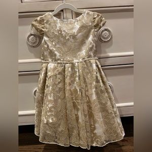 Biscotti Collezioni Girls Gold Party Dress Size 5